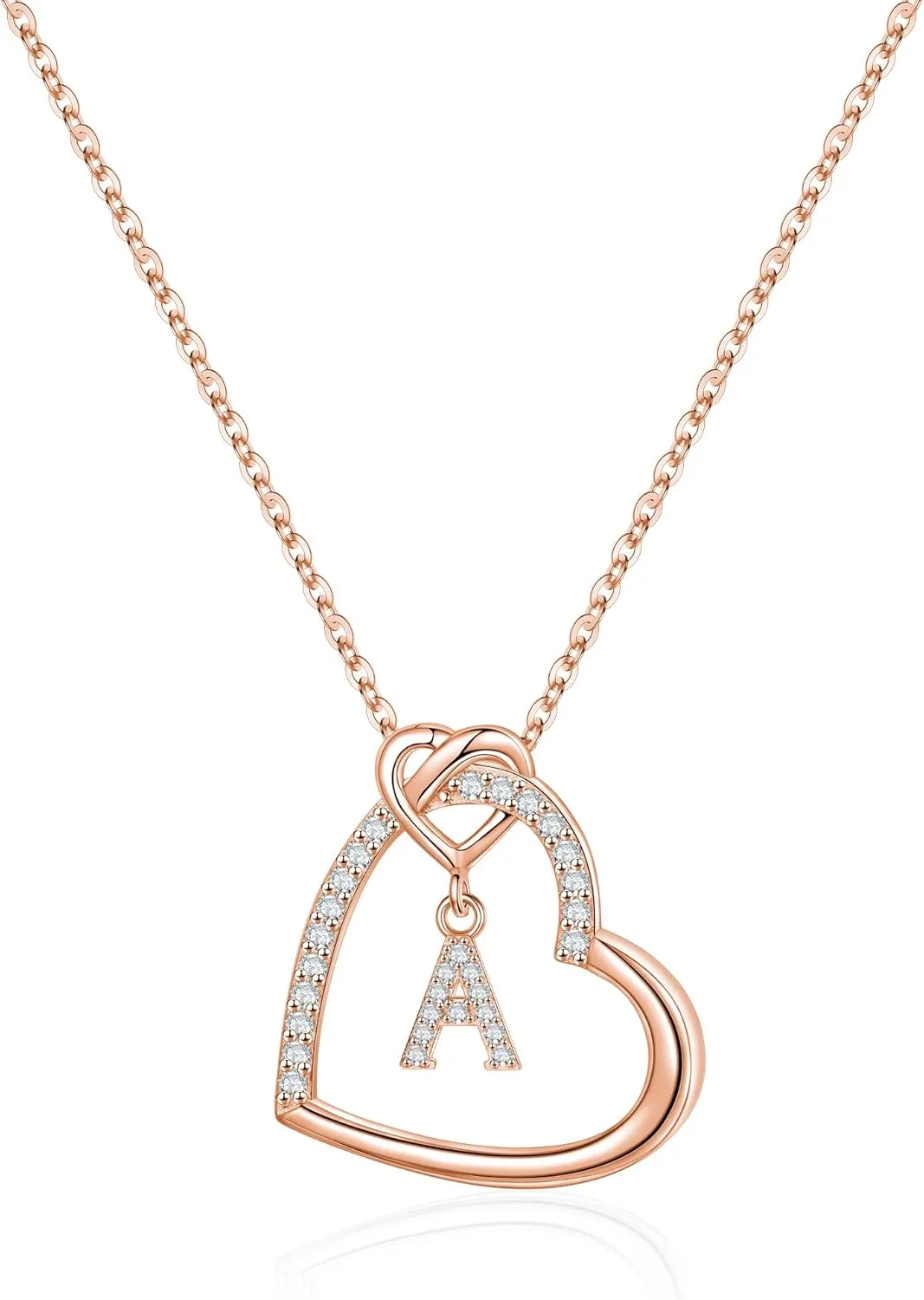 Heart Necklaces for Women Girls - S925 Sterling Silver Heart Initial Necklaces for Women Girls Jewelry Letter Necklaces for Teen Girls Gifts Birthday Gifts for Her Mom Wife Girlfriend