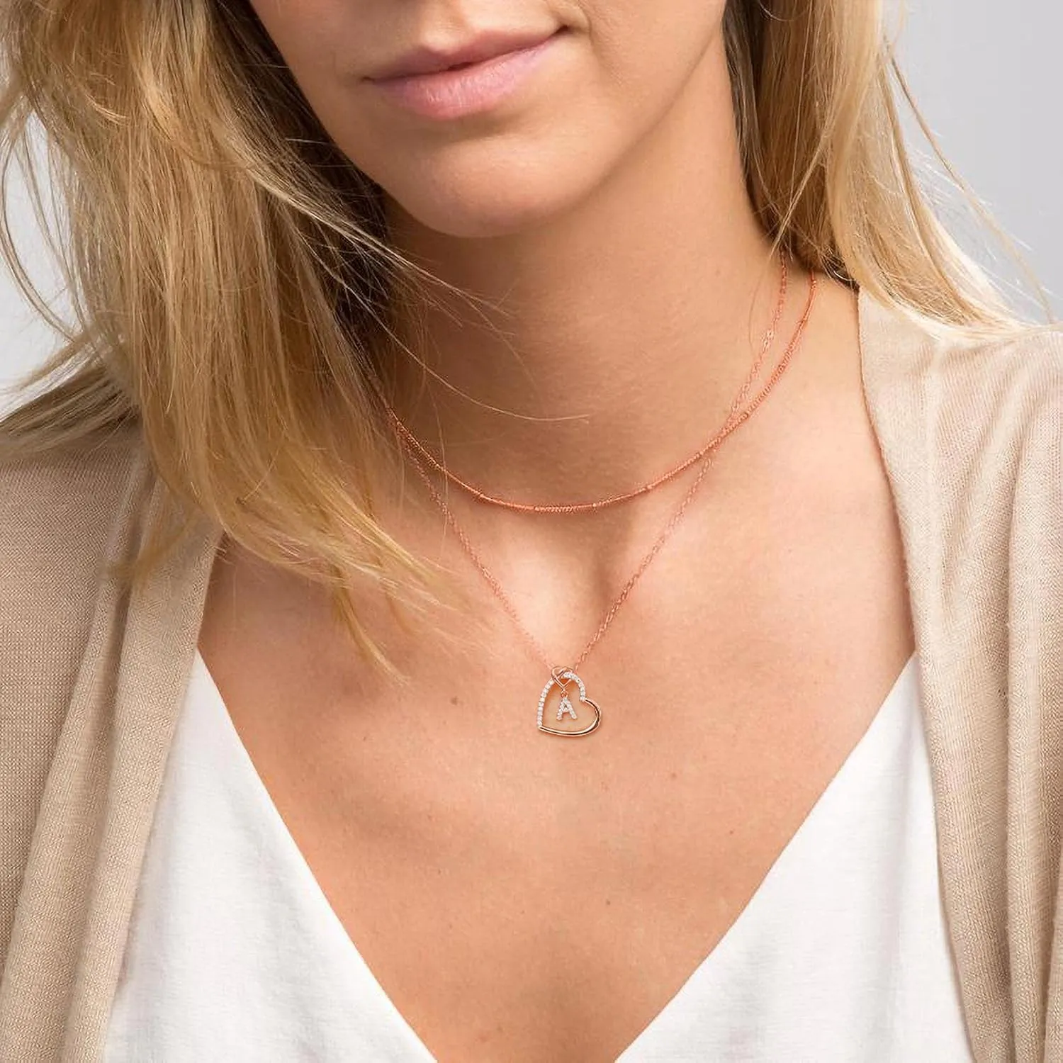 Heart Necklaces for Women Girls - S925 Sterling Silver Heart Initial Necklaces for Women Girls Jewelry Letter Necklaces for Teen Girls Gifts Birthday Gifts for Her Mom Wife Girlfriend