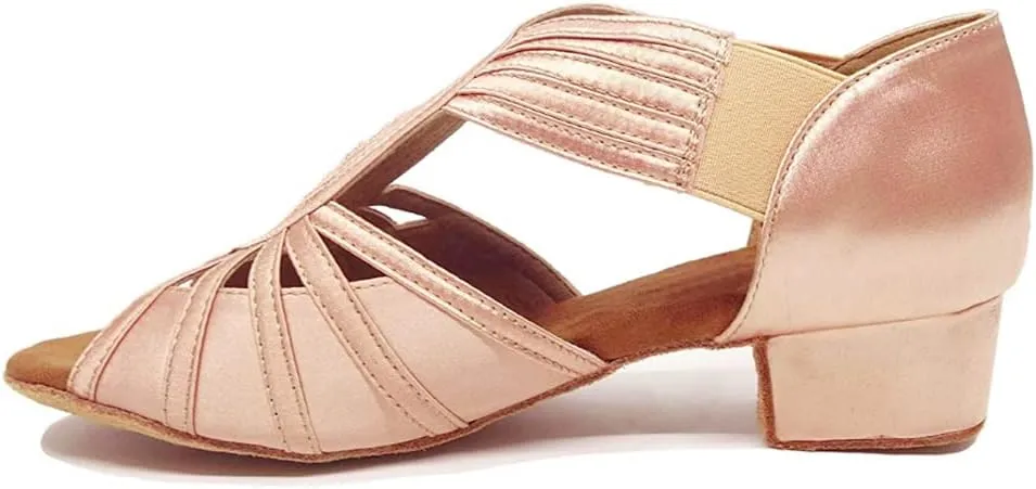 HIPPOSEUS Women Low Heel Latin Ballroom Dance Shoes Indoor Salsa Batchata Practice Dancing Shoes
