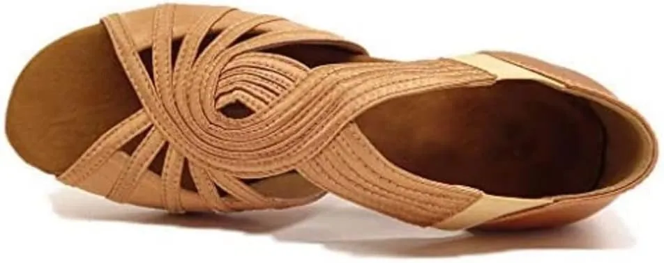 HIPPOSEUS Women Low Heel Latin Ballroom Dance Shoes Indoor Salsa Batchata Practice Dancing Shoes