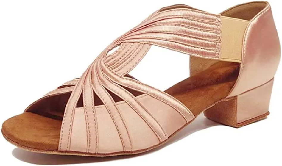 HIPPOSEUS Women Low Heel Latin Ballroom Dance Shoes Indoor Salsa Batchata Practice Dancing Shoes