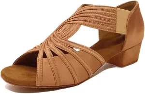 HIPPOSEUS Women Low Heel Latin Ballroom Dance Shoes Indoor Salsa Batchata Practice Dancing Shoes