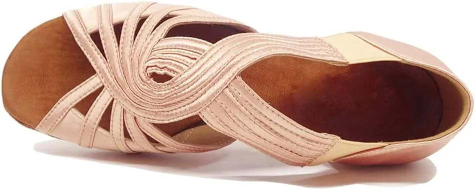 HIPPOSEUS Women Low Heel Latin Ballroom Dance Shoes Indoor Salsa Batchata Practice Dancing Shoes