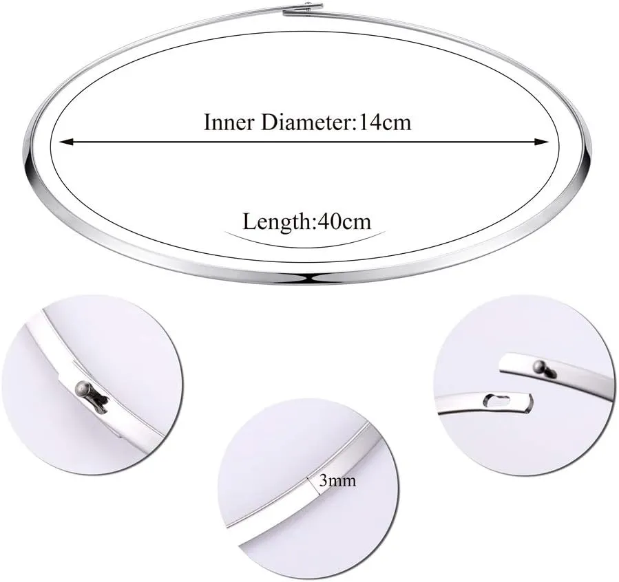 HooAMI Stainless Steel Silver Choker Necklace for Women