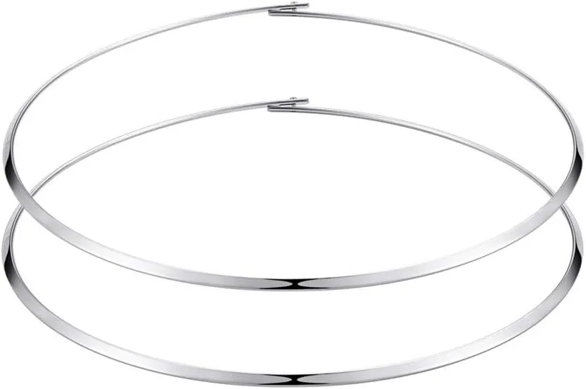 HooAMI Stainless Steel Silver Choker Necklace for Women
