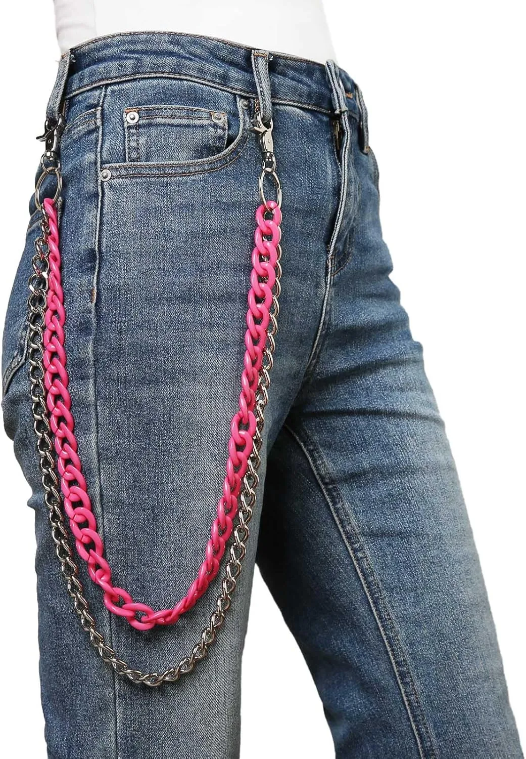 HZMAN Pant Chains for Women Biker Alloy Layered Chain Jeans Chains Belt Chain Wallet Chain Pocket Chains Punk Heavy Goth Emo Accessories