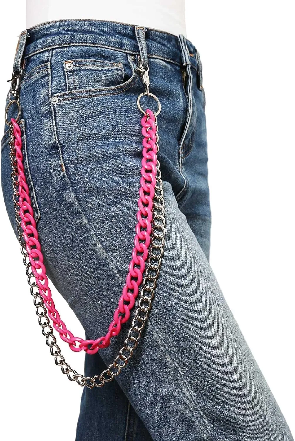 HZMAN Pant Chains for Women Biker Alloy Layered Chain Jeans Chains Belt Chain Wallet Chain Pocket Chains Punk Heavy Goth Emo Accessories