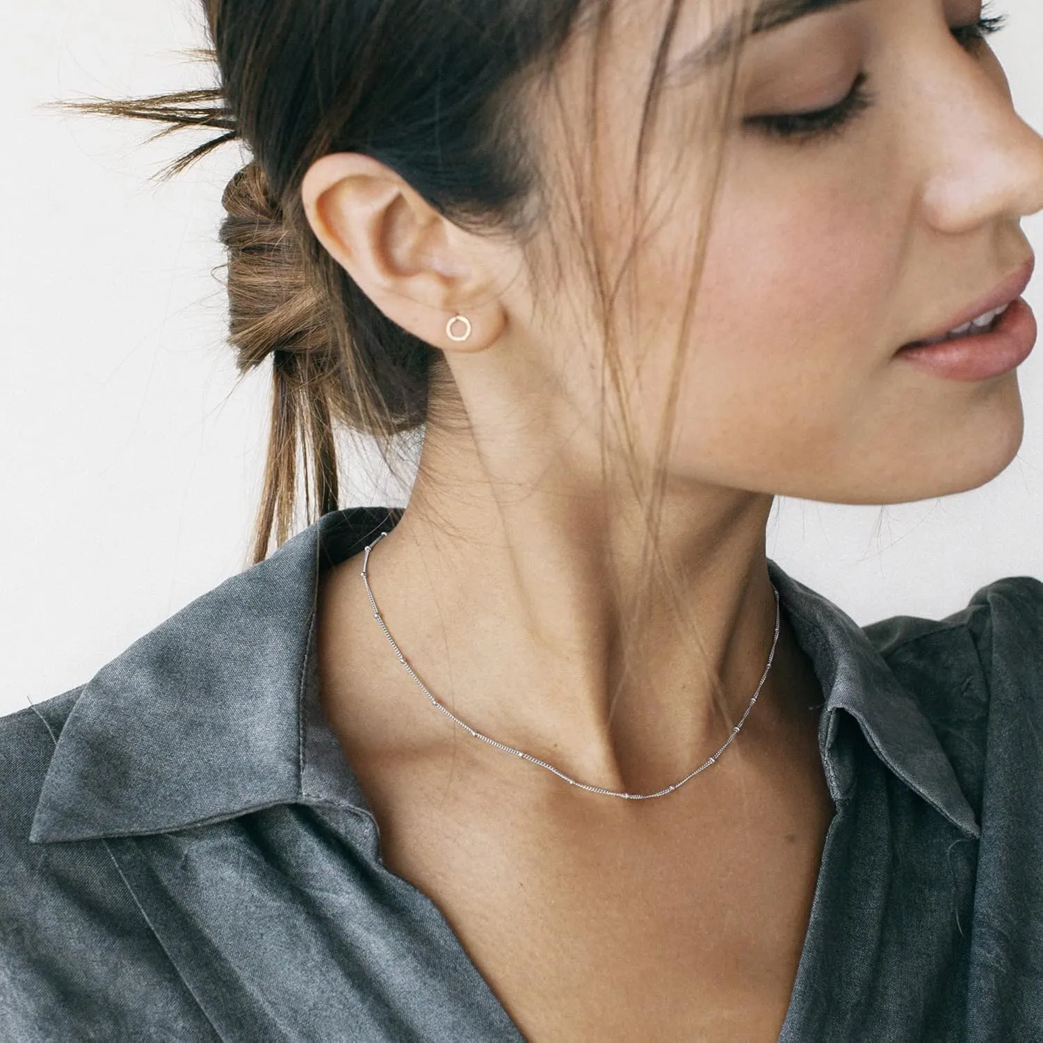 IEFWELL Initial Necklaces for Women Girls - Gold Silver Rose Gold Double Side Engraved Hammered Coin Necklaces, Layered Necklace Jewelry Pendant for Teen Girls