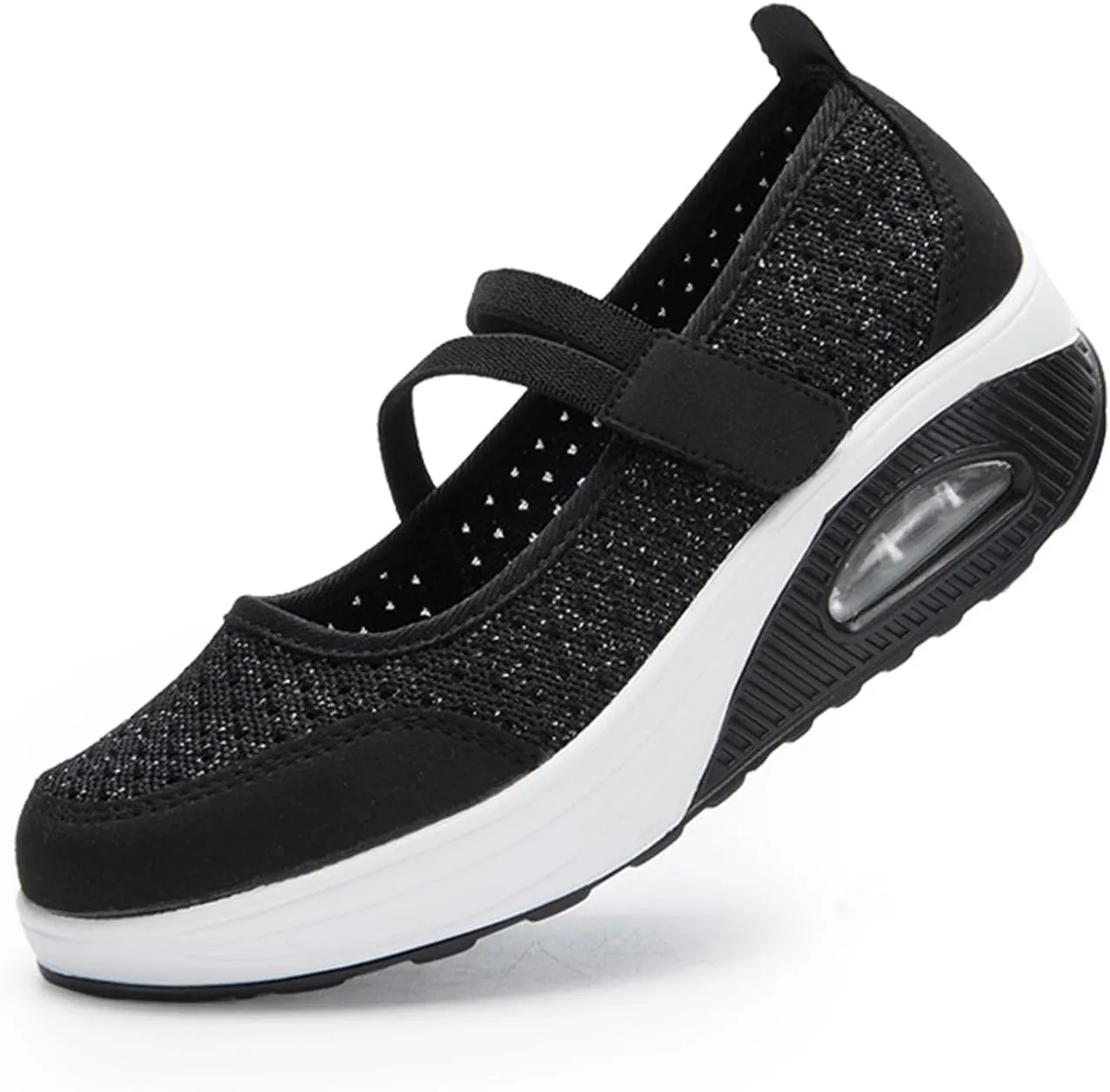 ihinzry Women's Air Cushion Nurse Shoes Outdoors Lightweight Breathable Slip On Sneakers