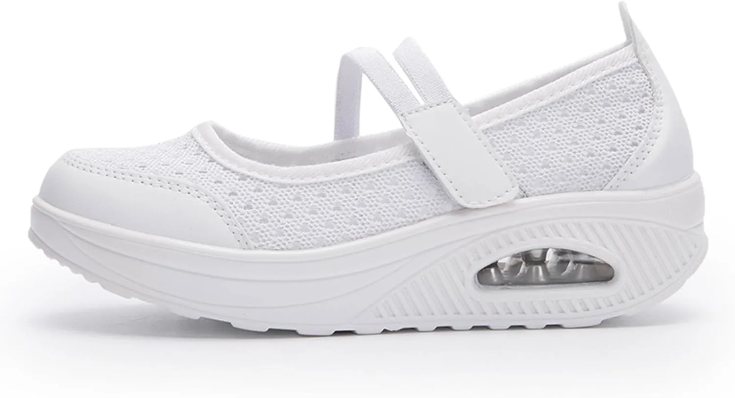 ihinzry Women's Air Cushion Nurse Shoes Outdoors Lightweight Breathable Slip On Sneakers