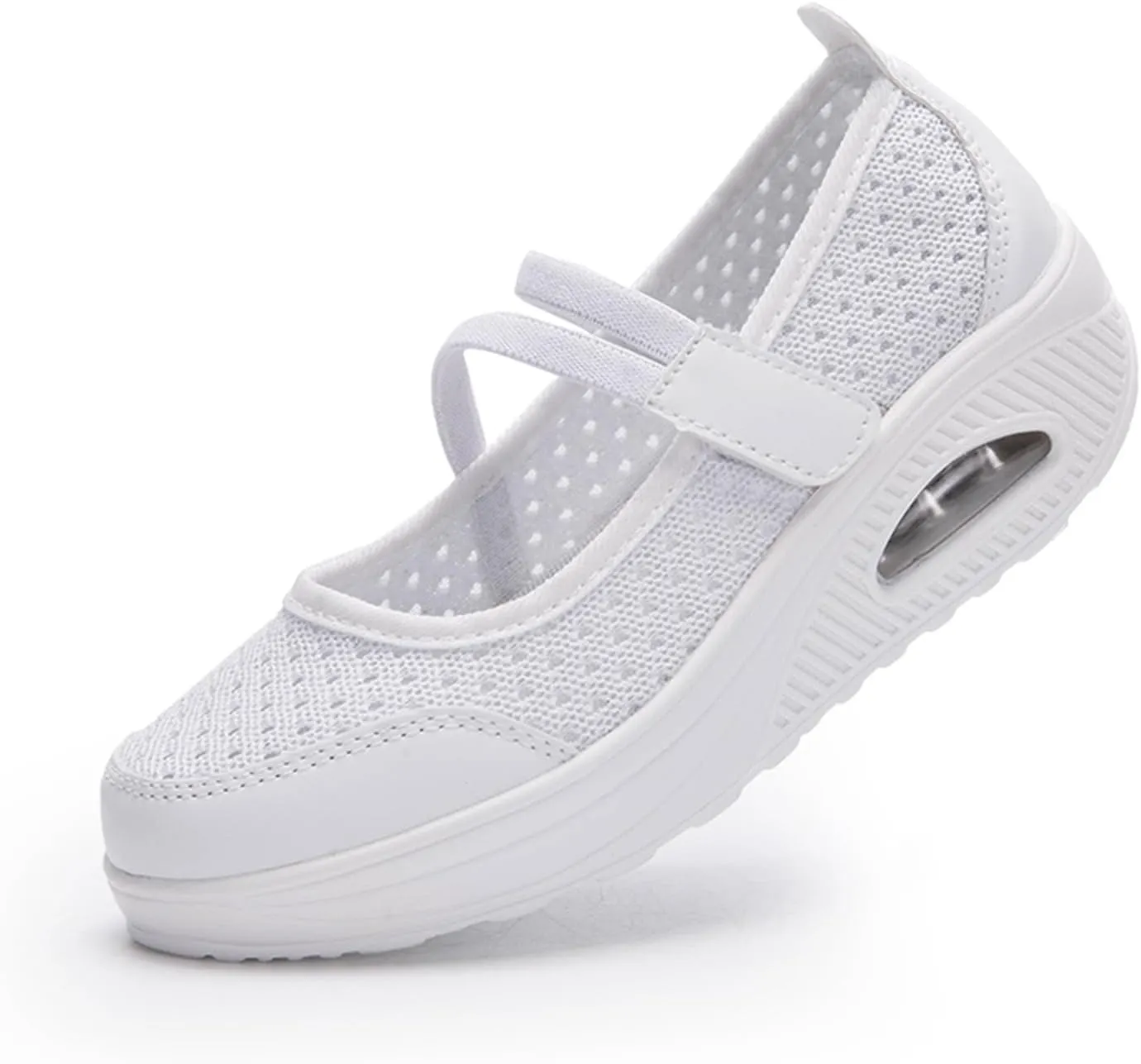 ihinzry Women's Air Cushion Nurse Shoes Outdoors Lightweight Breathable Slip On Sneakers