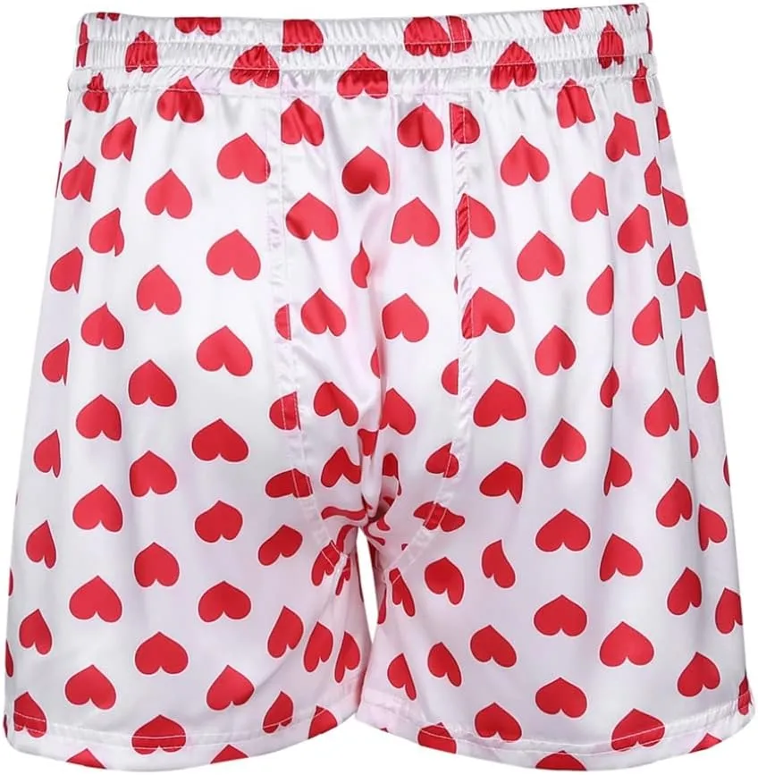 iiniim Men's Boxer Shorts Underwear Sleep Pajama Summer Sleep Shorts Beach Shorts for Valentines Day