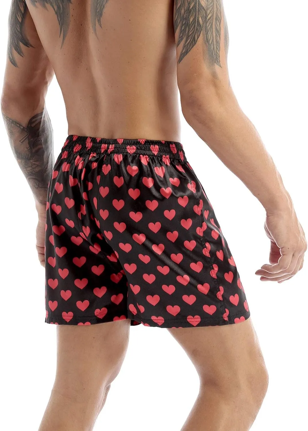 iiniim Men's Boxer Shorts Underwear Sleep Pajama Summer Sleep Shorts Beach Shorts for Valentines Day