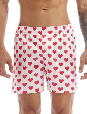 iiniim Men's Boxer Shorts Underwear Sleep Pajama Summer Sleep Shorts Beach Shorts for Valentines Day