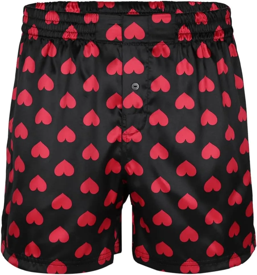 iiniim Men's Boxer Shorts Underwear Sleep Pajama Summer Sleep Shorts Beach Shorts for Valentines Day