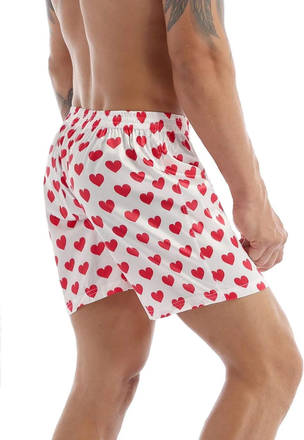 iiniim Men's Boxer Shorts Underwear Sleep Pajama Summer Sleep Shorts Beach Shorts for Valentines Day