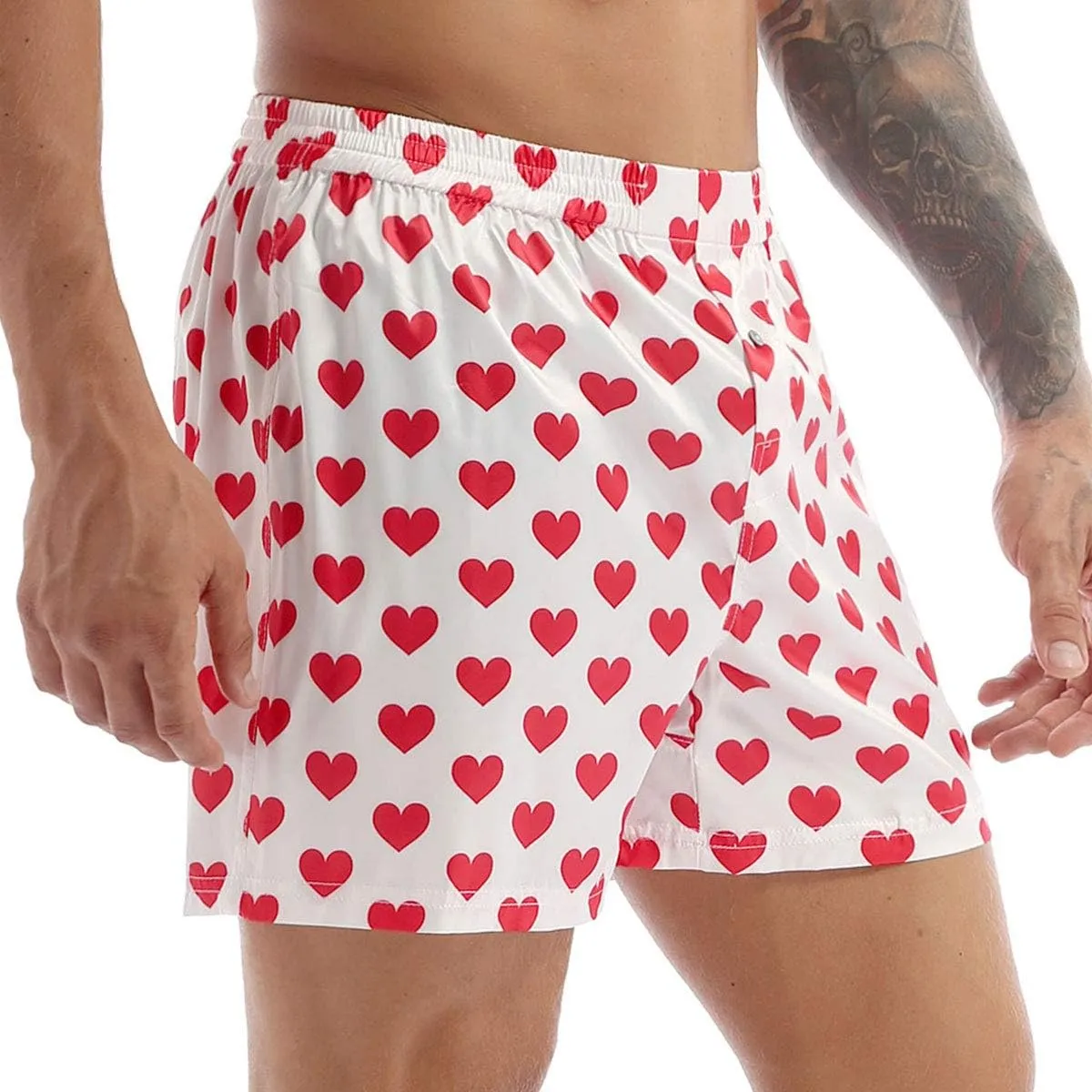 iiniim Men's Boxer Shorts Underwear Sleep Pajama Summer Sleep Shorts Beach Shorts for Valentines Day