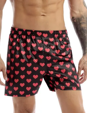 iiniim Men's Boxer Shorts Underwear Sleep Pajama Summer Sleep Shorts Beach Shorts for Valentines Day