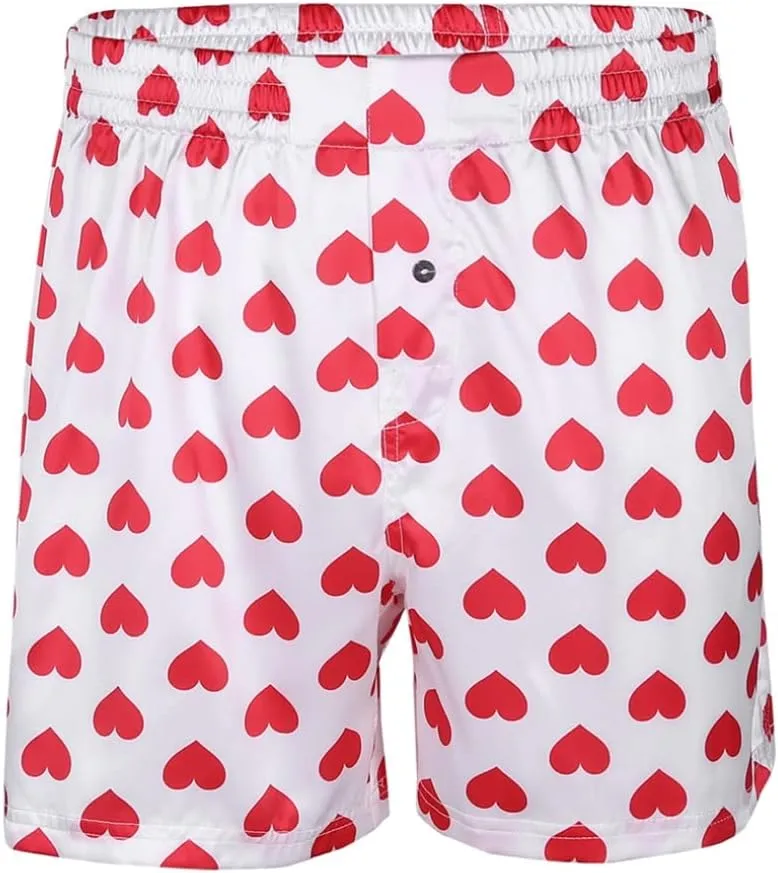 iiniim Men's Boxer Shorts Underwear Sleep Pajama Summer Sleep Shorts Beach Shorts for Valentines Day
