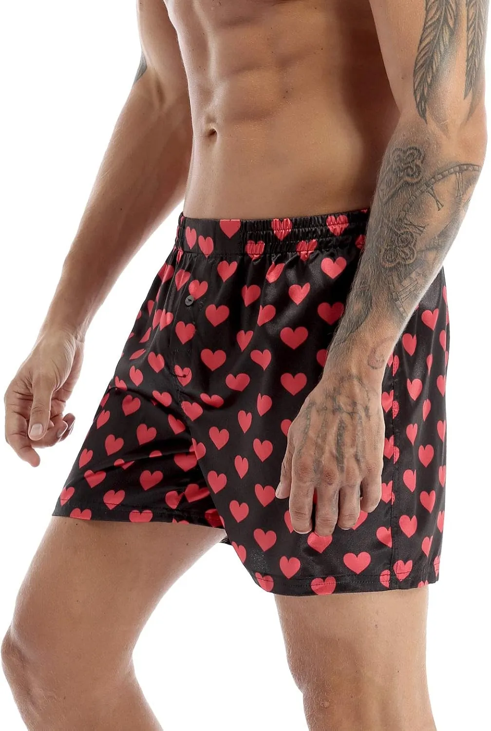 iiniim Men's Boxer Shorts Underwear Sleep Pajama Summer Sleep Shorts Beach Shorts for Valentines Day