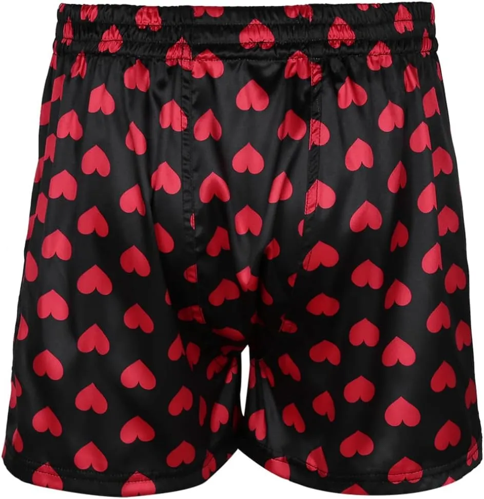 iiniim Men's Boxer Shorts Underwear Sleep Pajama Summer Sleep Shorts Beach Shorts for Valentines Day