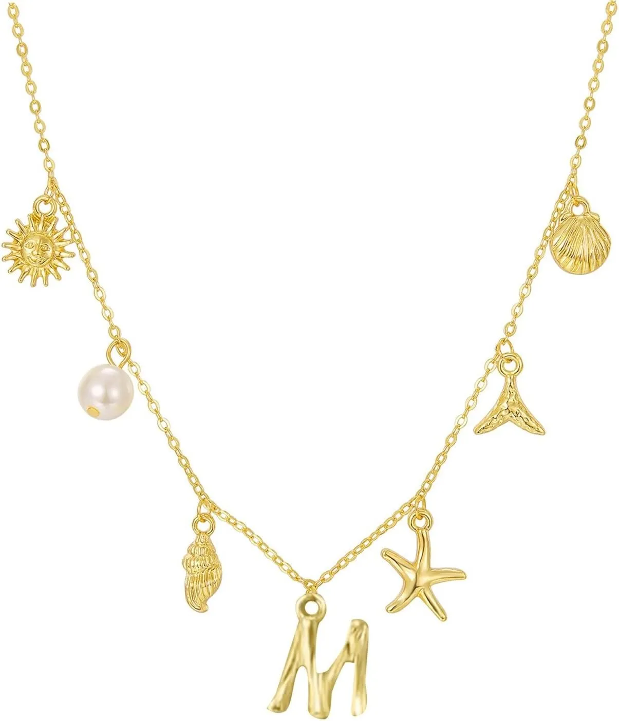iLH Layered Choker Necklace Multilayer Chain Choker Gold Star Moon Pendant Necklace Bar Y Pendant Necklace For Women