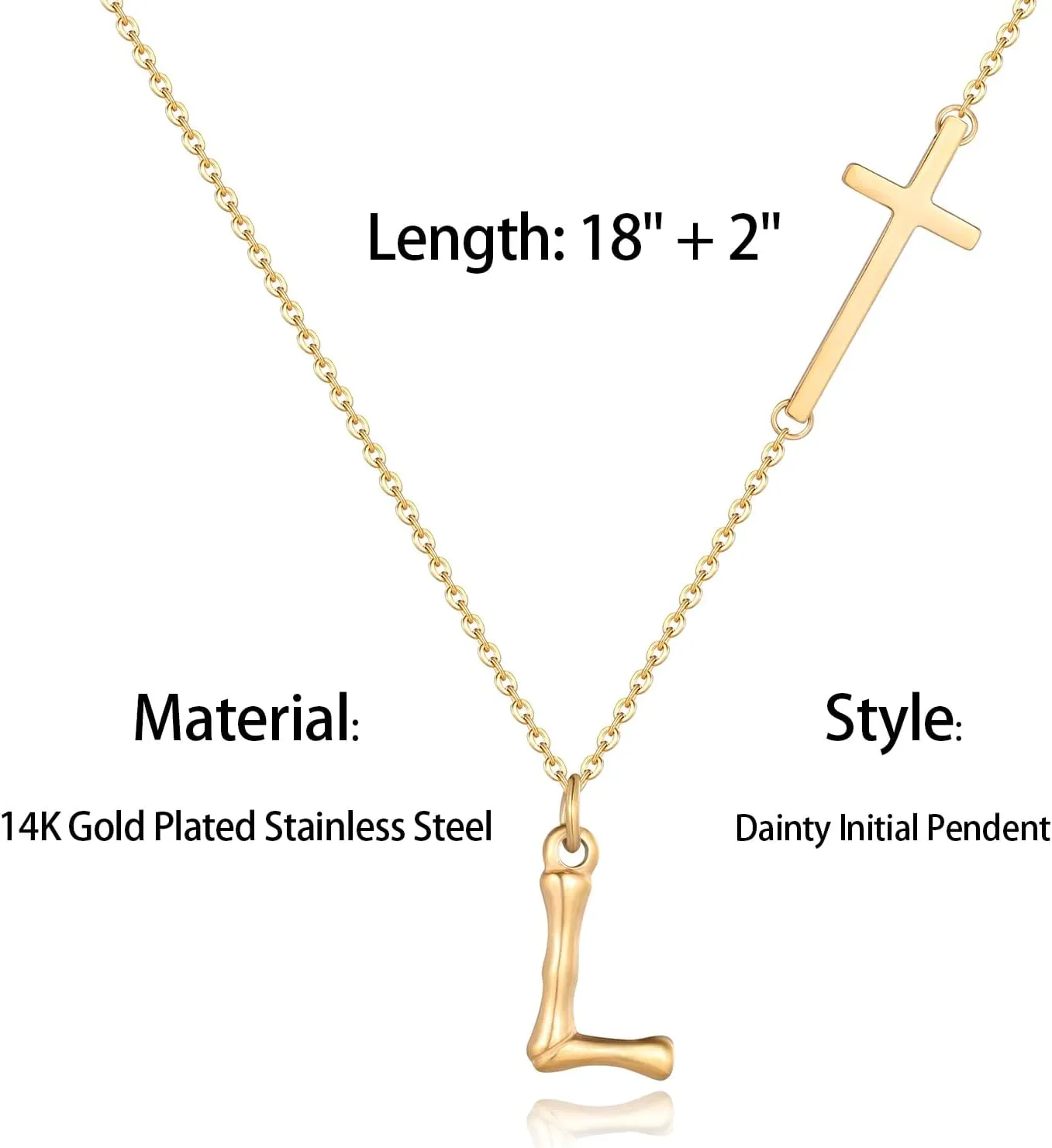 Initial Letter Necklaces for Women Personalized Cross Necklaces Dainty A-Z Pendent Birthday Gifts for Women Jewelry