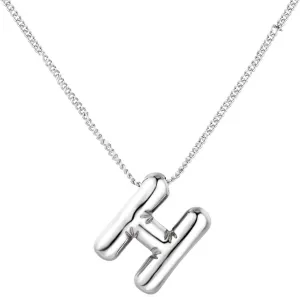 Initial Necklace for Women,Sterling Silver Bubble Letter Pendant Chain Mothers Day Valentines Day Jewelry Gifts for Mom Wife