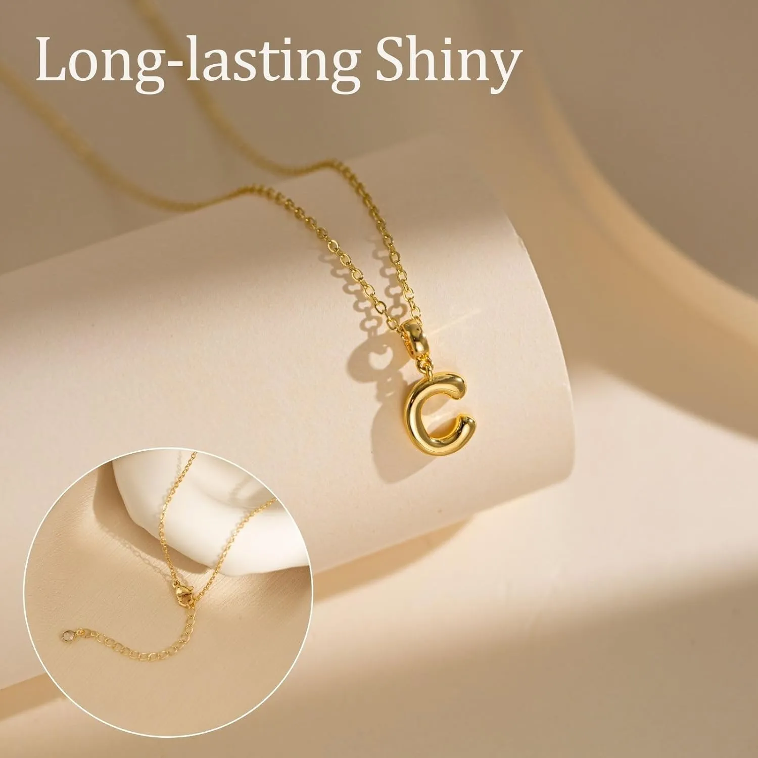 Initial Necklaces for Women, 14k Gold Plated Tiny Small Dainty Letter NecklaceSimple Cute Choker Necklaces Trendy Jewelry Gift