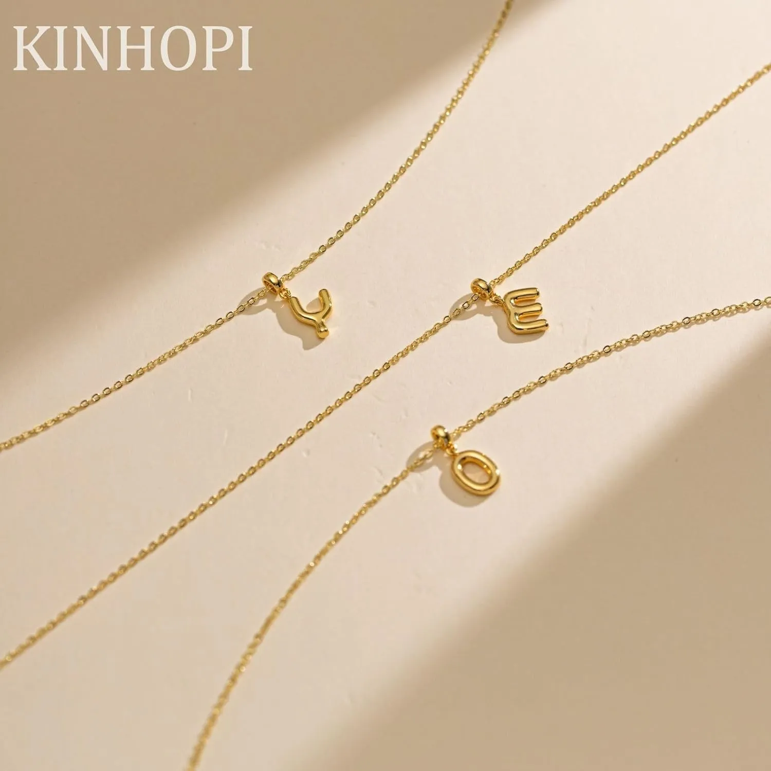 Initial Necklaces for Women, 14k Gold Plated Tiny Small Dainty Letter NecklaceSimple Cute Choker Necklaces Trendy Jewelry Gift
