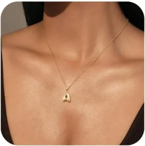 Initial Necklaces for Women, 14k Gold Plated Tiny Small Dainty Letter NecklaceSimple Cute Choker Necklaces Trendy Jewelry Gift