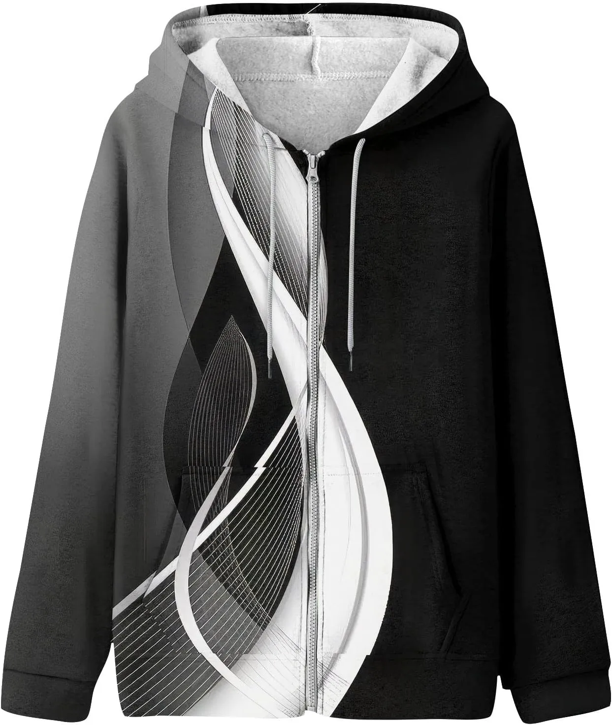 Jackets for Women 2024 Fall Winter Womens Hooded Zipper Drawstring Sweatshirts Trendy Outwear Warm Coats with Pockets