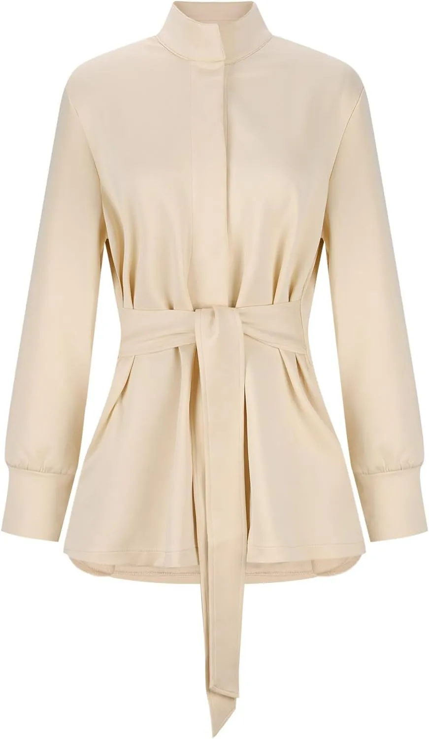 Jackets for Women Crew Neck Corset Bandage Winter Coat Belted Casual Long Sleeve Trench Coat Button Dressy Outerwear