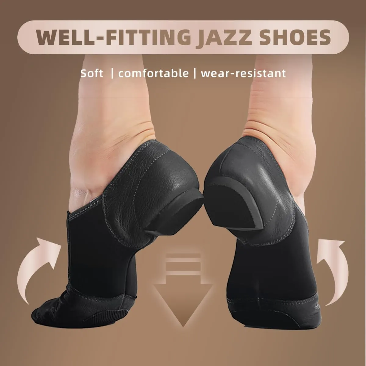 Jazz Shoes for Girls Boys PU Leather Unisex Slip-On Little Kid Dance Shoes