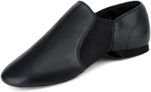 Jazz Shoes for Women Men PU Leather Unisex Slip-On Dance Shoes