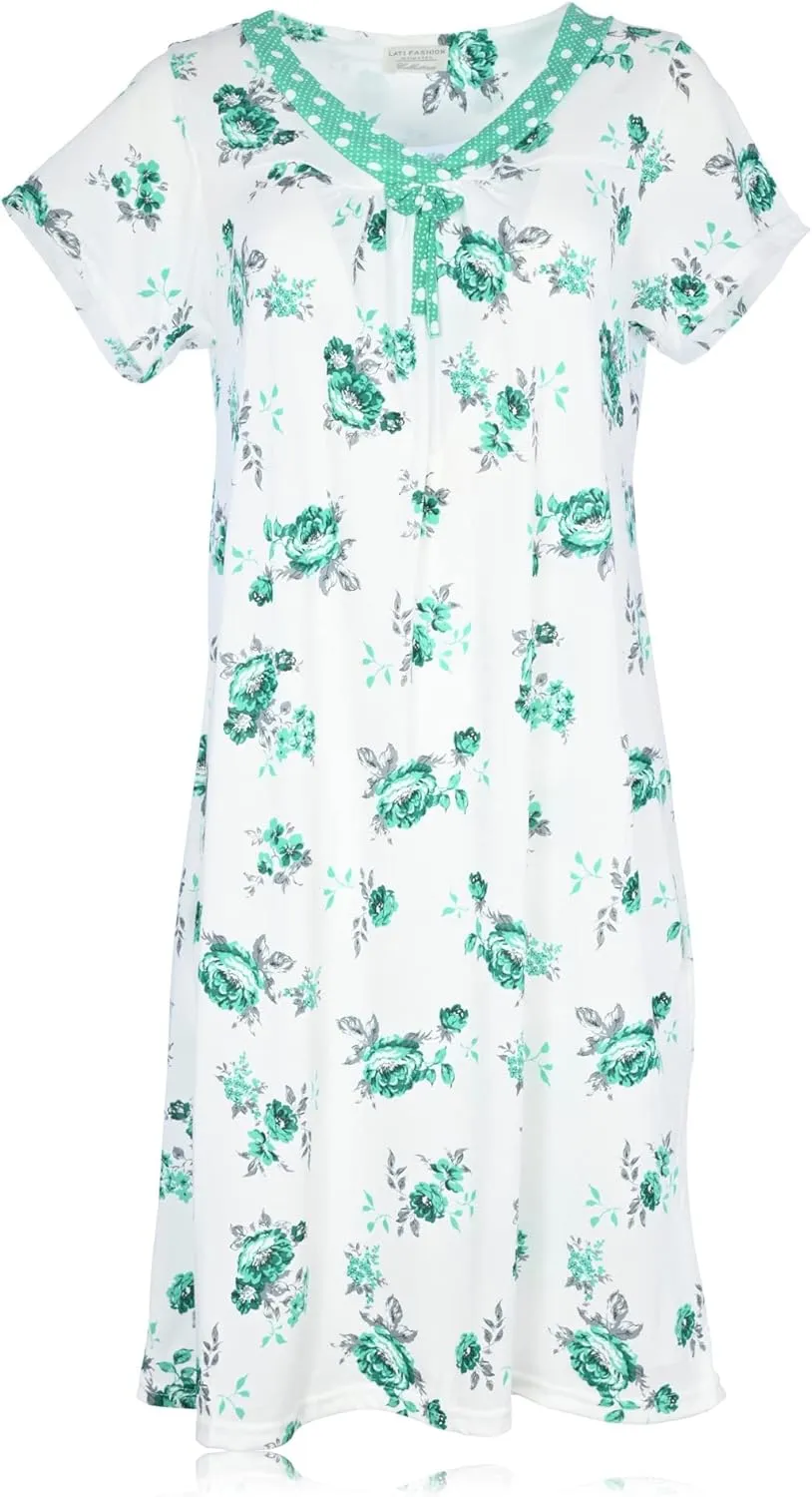 JEFFRICO Womens Nightgowns Sleepwear Soft Pajama Dress Nightshirts