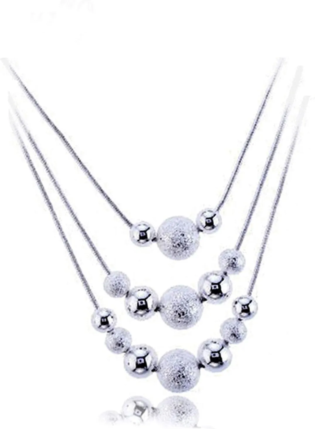 Jewelry for Women Multilayer Women Girl Double Necklace Pendant Fashion Layered Silver Necklace Accessory