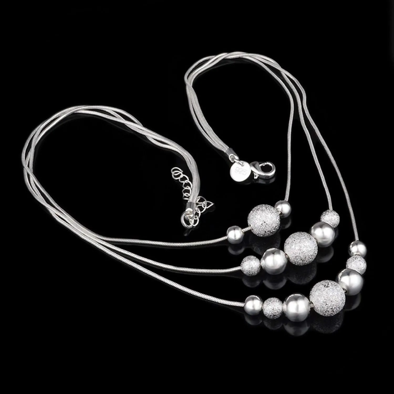 Jewelry for Women Multilayer Women Girl Double Necklace Pendant Fashion Layered Silver Necklace Accessory