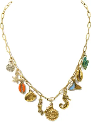 JNF Cute Boho Charm Necklace for Women Paperclip Chain Necklace Sun Moon Star Coin Heart Flower Boot Boho Bow Charms Necklaces