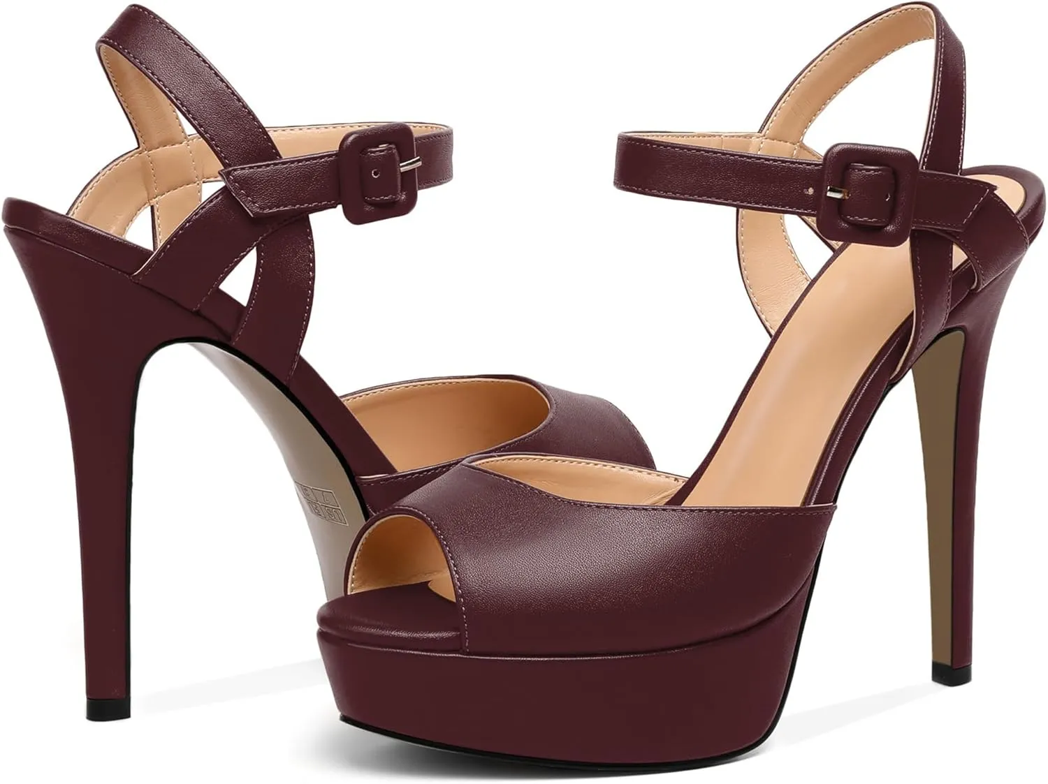 Joseywade Platform Stiletto Heels Women's Peep Toe High Heel Heeled Sandals 5.5 Inch Party Dance Dressy Ankle Strap Shoes