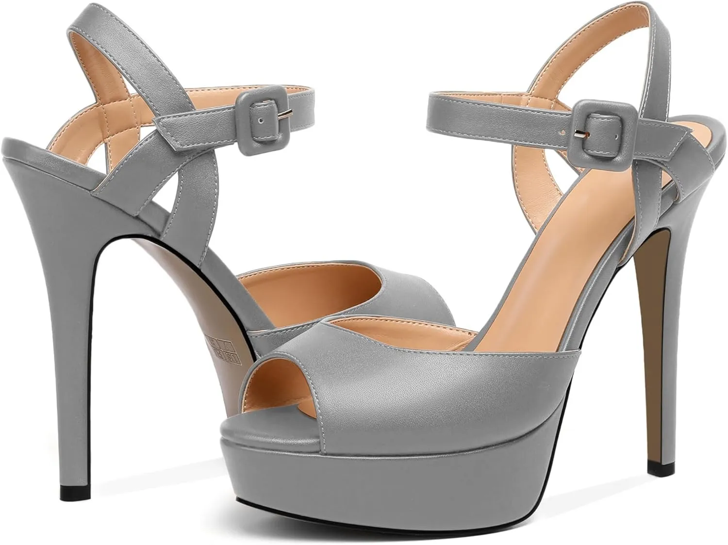 Joseywade Platform Stiletto Heels Women's Peep Toe High Heel Heeled Sandals 5.5 Inch Party Dance Dressy Ankle Strap Shoes
