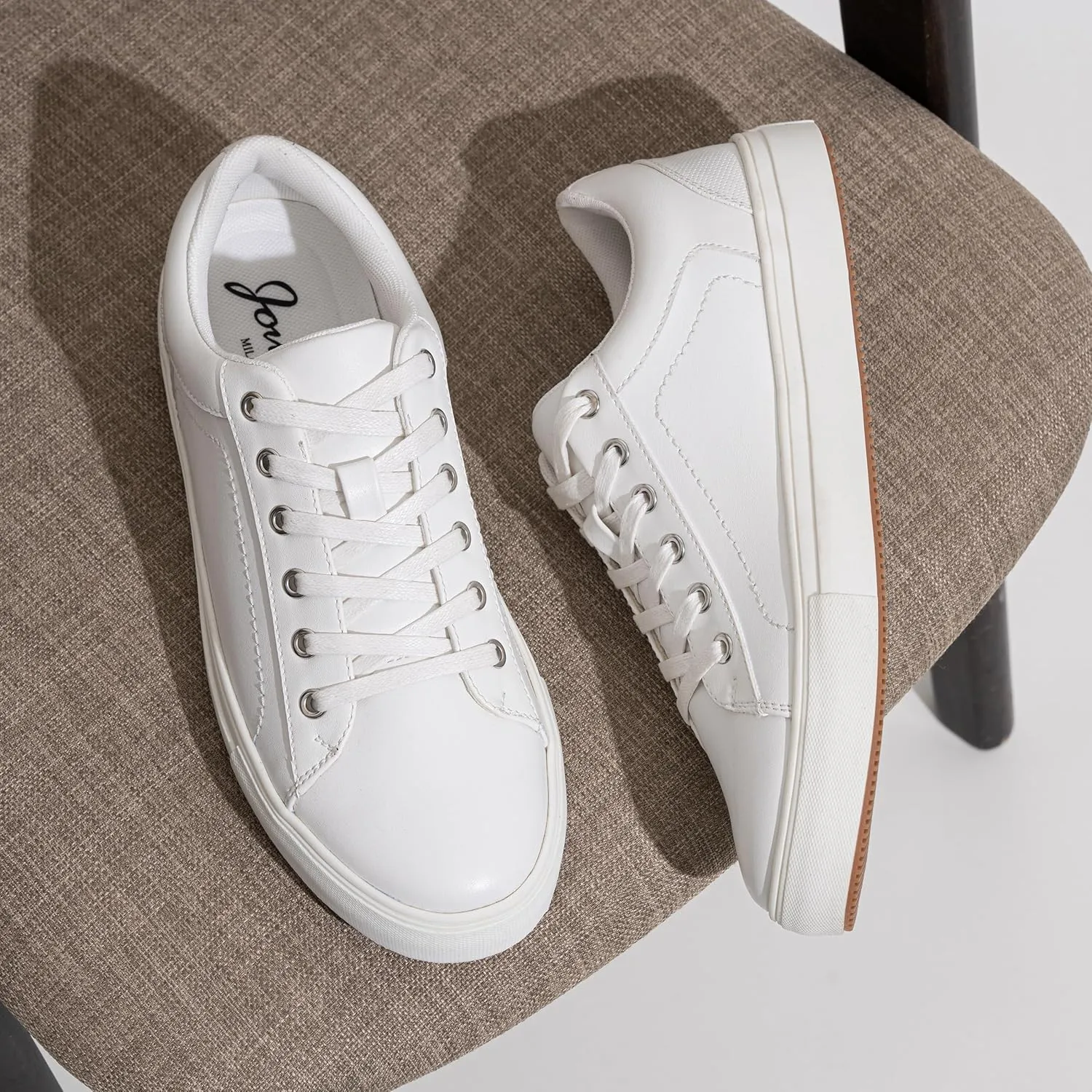 Jousen Men's Fashion Sneakers White Shoes for Men Casual Breathable Shoes