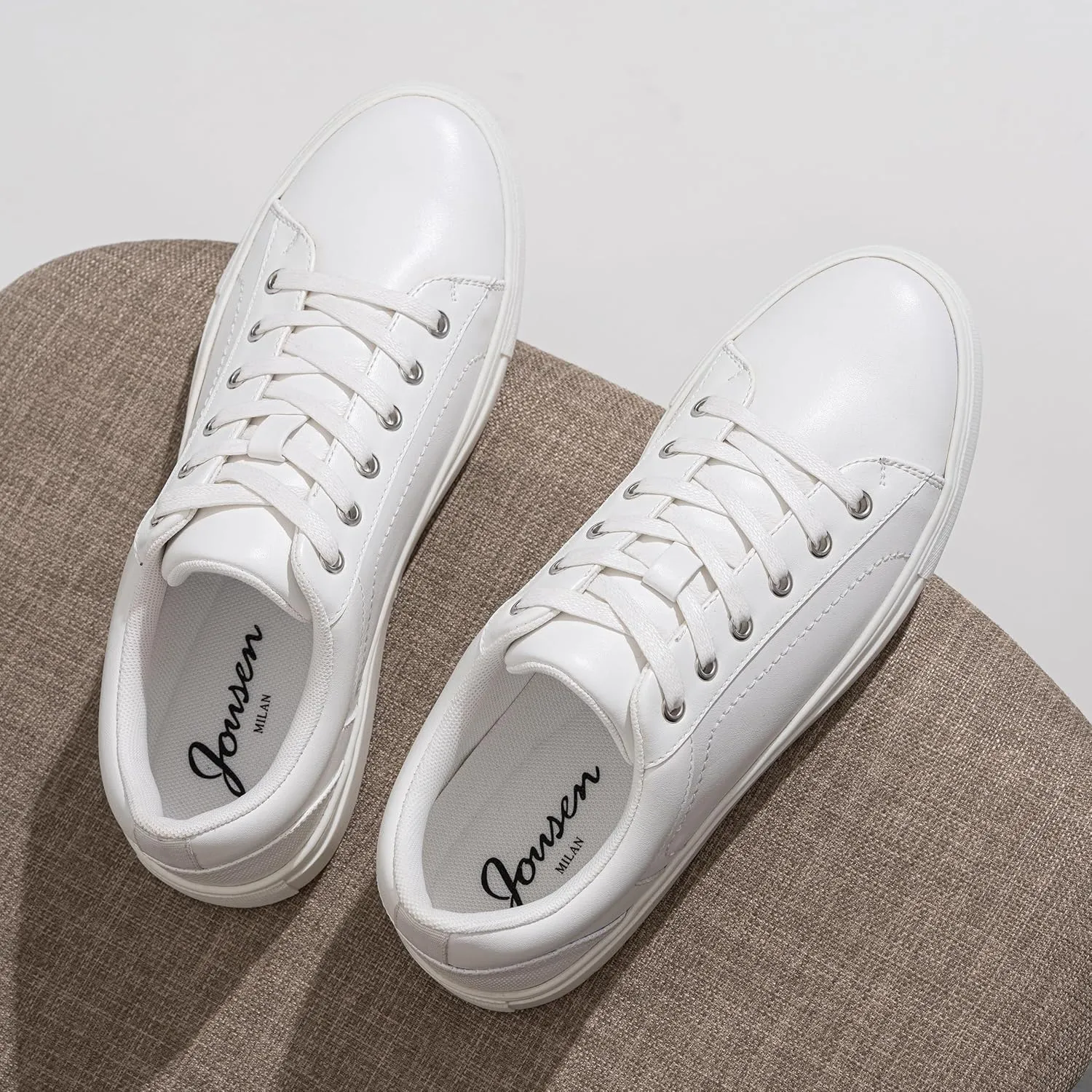 Jousen Men's Fashion Sneakers White Shoes for Men Casual Breathable Shoes