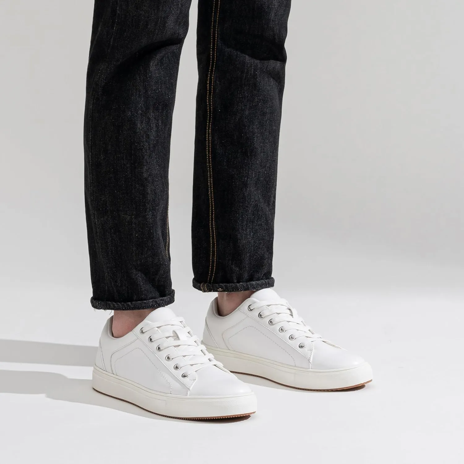 Jousen Men's Fashion Sneakers White Shoes for Men Casual Breathable Shoes