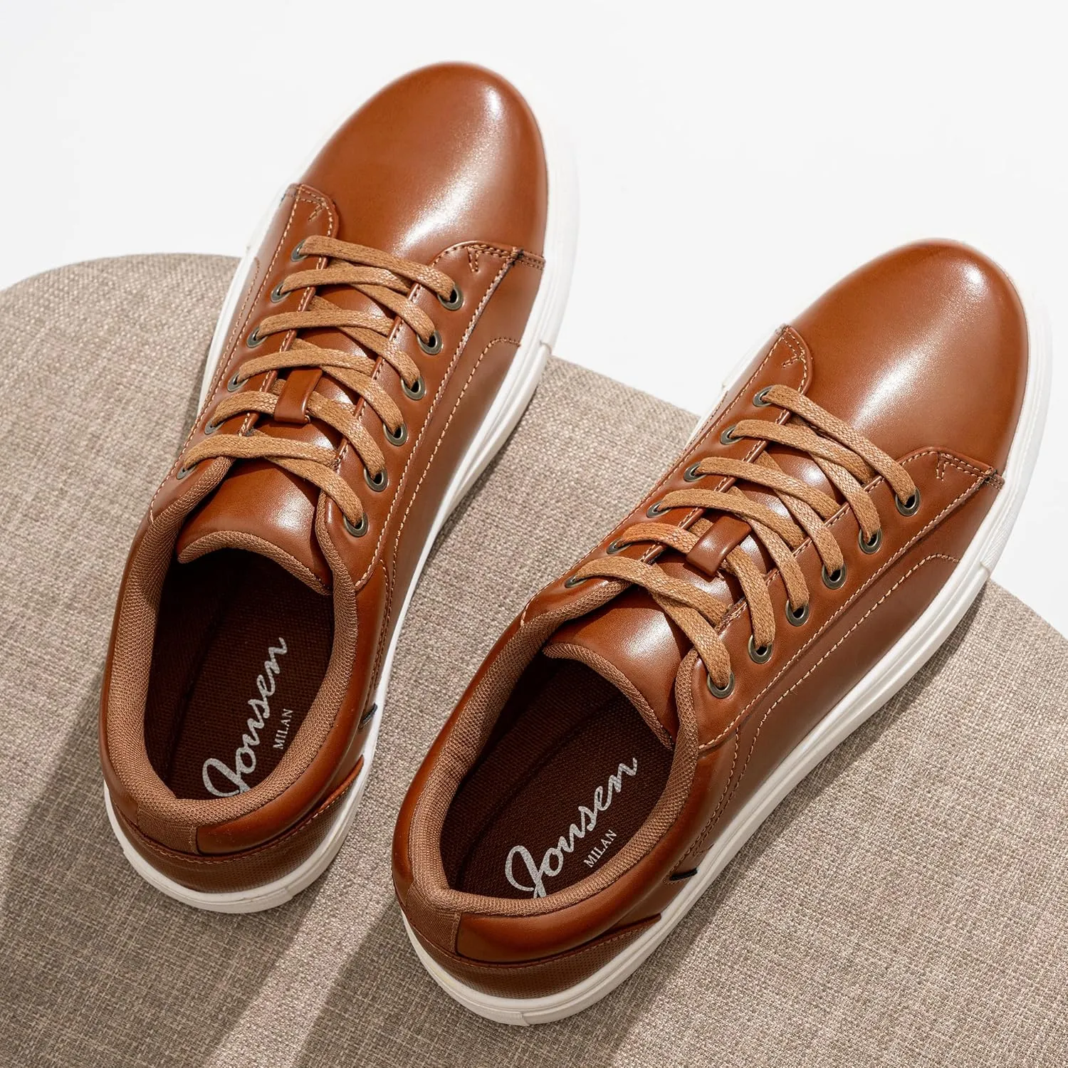 Jousen Men's Fashion Sneakers White Shoes for Men Casual Breathable Shoes