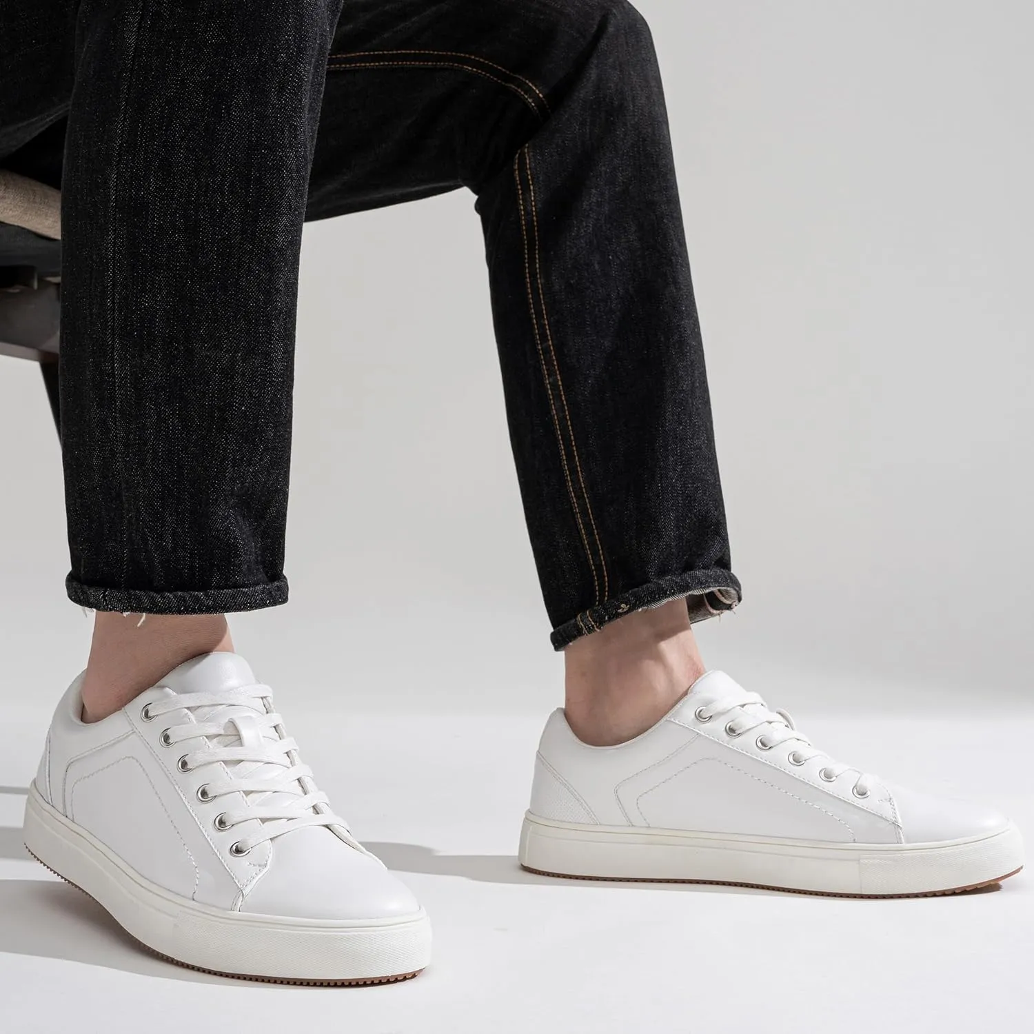 Jousen Men's Fashion Sneakers White Shoes for Men Casual Breathable Shoes