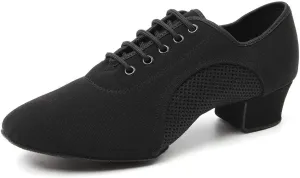 JUODVMP Women & Men Latin Dance Shoes Practice Tie Up Closed Toe Standard Ballroom Teaching Performance Dance Shoes,Model LHD-NJB