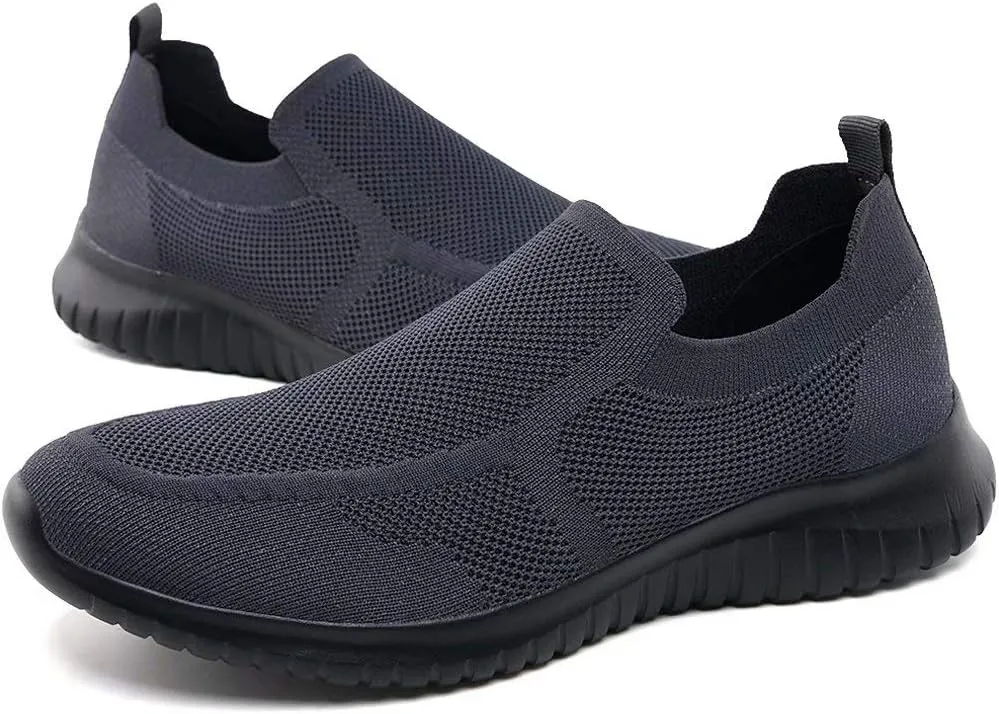 konhill Men's Breathable Tennis Shoes - Slip on Walking Casual Athletic Sneakers Shoes