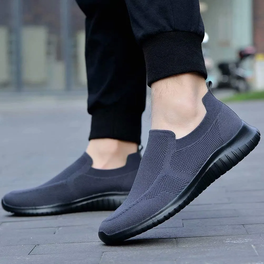 konhill Men's Breathable Tennis Shoes - Slip on Walking Casual Athletic Sneakers Shoes