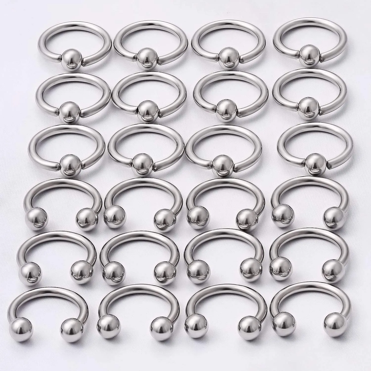 Kridzisw 14G Septum Nose Rings Eyebrow lip Rings Lobe Earrings Hoop 316L Surgical Steel Cartilage Helix Tragus Rook Daith Earrings Hoops Piercing Jewelry for Women Men 8mm 10mm 12mm 14mm 16mm 19mm
